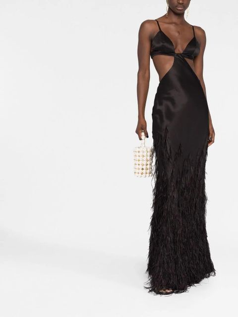 Cult Gaia Raisa feather-embellished gown - Black - zdjęcie produktu nr 2