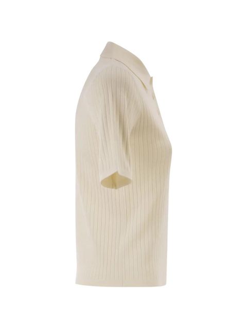 Max Mara ribbed polo top - Neutrals
