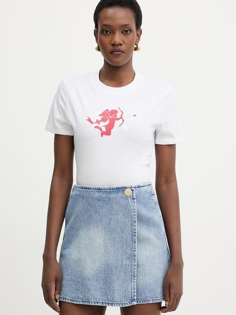 Armani Exchange t-shirt damski bawełniany - zdjęcie produktu nr 2