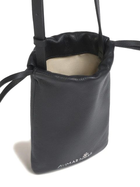 Marni embroidered-logo phone holder - Black