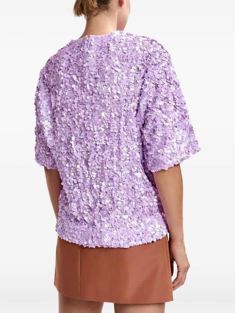 Essentiel Antwerp Juli sequinned T-shirt - Purple