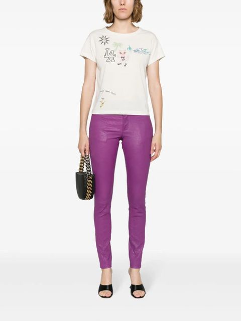 Zadig&Voltaire Phlame crinkled leather trousers - Purple