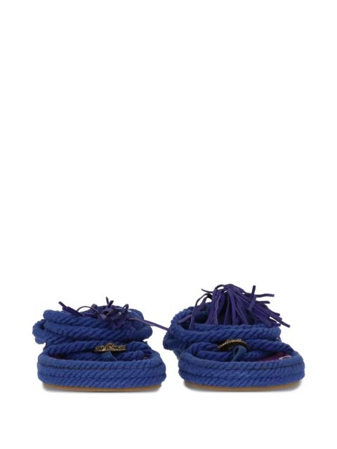 ETRO fringe-detail sandals - Blue