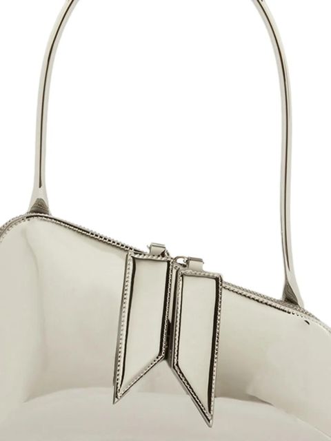 The Attico Sunrise faux-leather shoulder bag - Silver