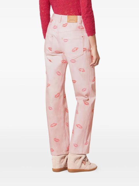 MARANT ÉTOILE Brinsa lip-print trousers - Pink