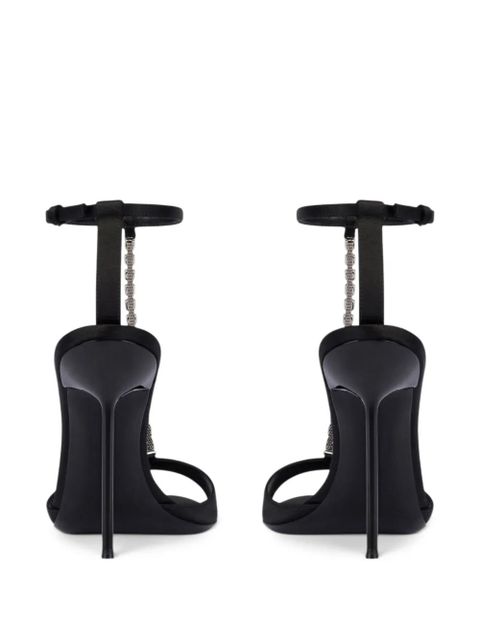 Paris Texas 105mm Lidia chain heel sandals - Black