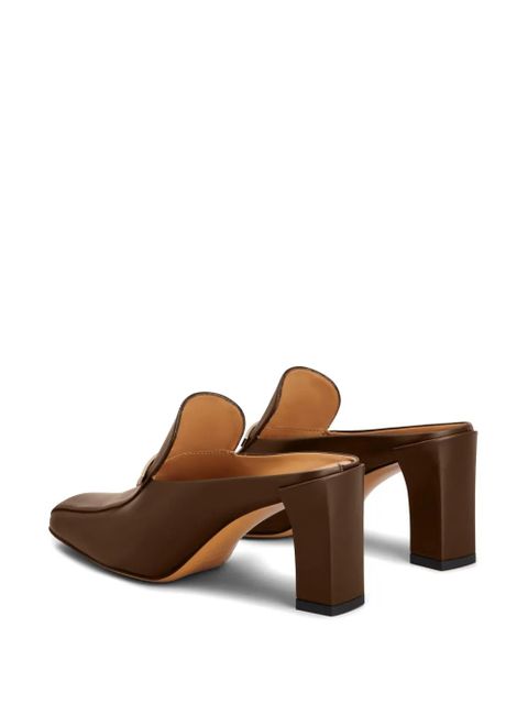 Tod's logo-plaque leather mules - Brown - zdjęcie produktu nr 2