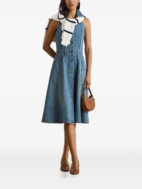 Lauren Ralph Lauren panelled denim sleeveless midi shirt dress - Blue - zdjęcie produktu nr 2