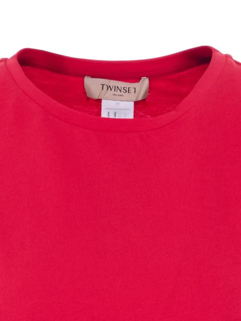 TWINSET puffed-sleeve embroidered-logo T-shirt