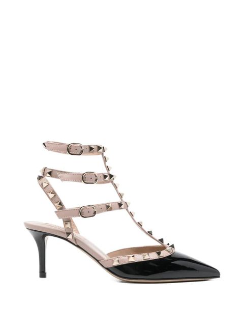 Valentino Garavani rockstud pointed-toe leather pumps - Neutrals - zdjęcie produktu nr 1