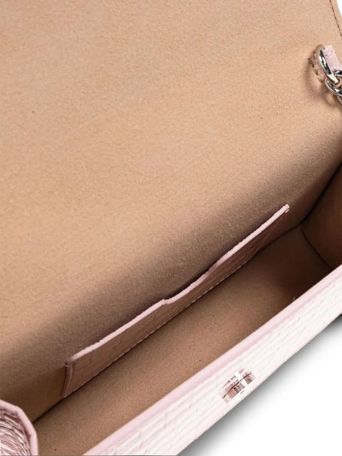 Alexander McQueen small Skull crocodile-embossed shoulder bag - Pink