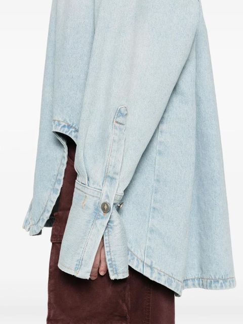 The Attico spread-collar denim coat - Blue
