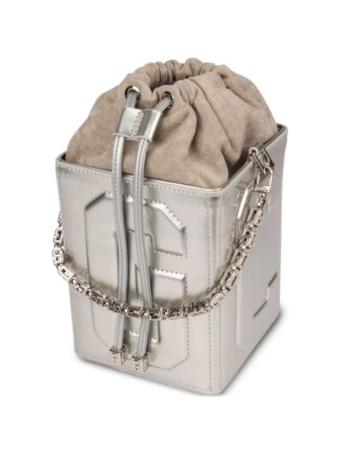 GCDS logo-embossed shoulder bag - Silver