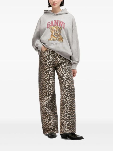GANNI graphic-print hoodie - Grey - zdjęcie produktu nr 2