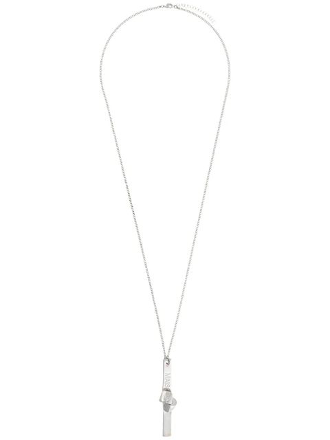 MM6 Maison Margiela engraved logo interlock-detail necklace - Silver - zdjęcie produktu nr 1