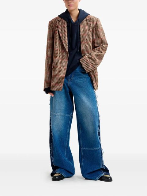 Essentiel Antwerp check-pattern single-breasted blazer - Brown