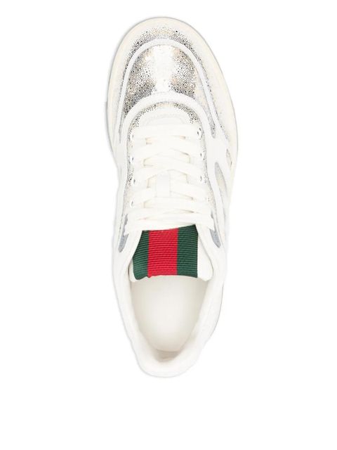 Gucci glitter stripe low-top sneakers - White