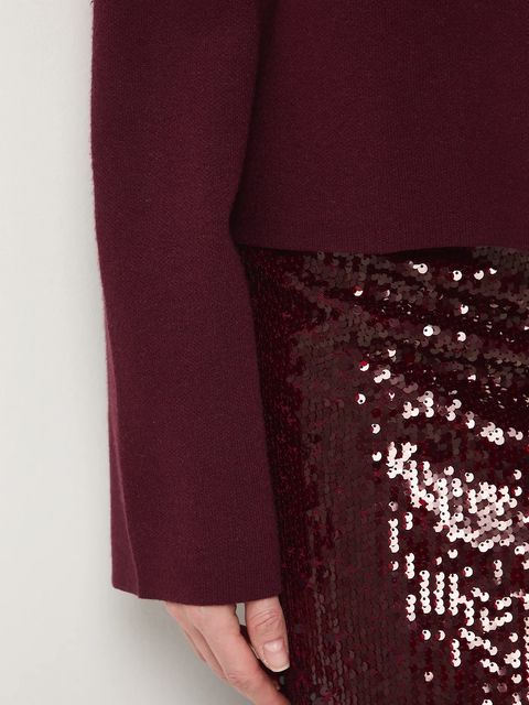 Medicine sweter damski kolor bordowy lekki z półgolfem