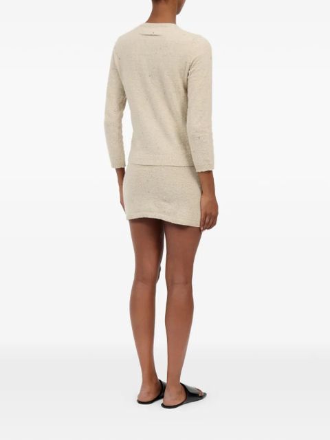 MM6 Maison Margiela textured knit cardigan - Neutrals
