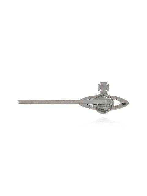 Vivienne Westwood logo hair clip - Silver