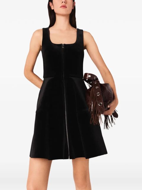 Maje zip-fastening sleeveless mini dress - Black