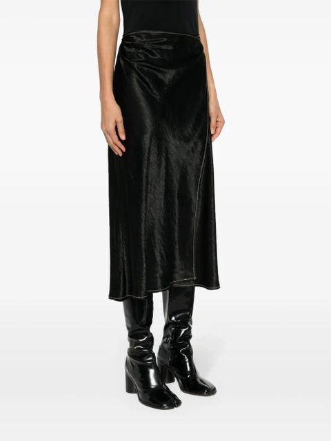 Acne Studios satin wrap midi skirt - Black