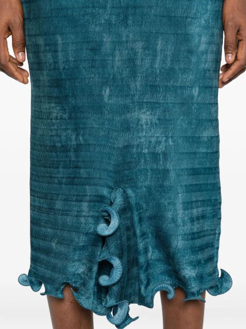 FENDI button ruffled midi dress - Blue - zdjęcie produktu nr 2