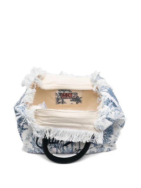 MC2 Saint Barth Vanity frayed tote bag - White