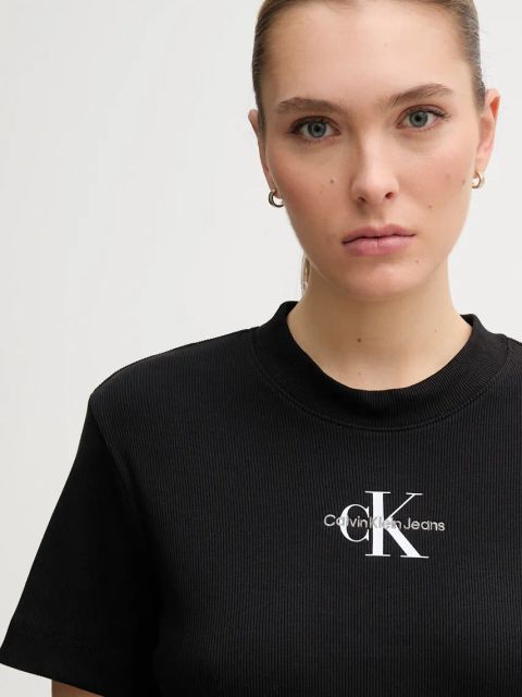 Calvin Klein Jeans sukienka kolor czarny maxi prosta J20J225543