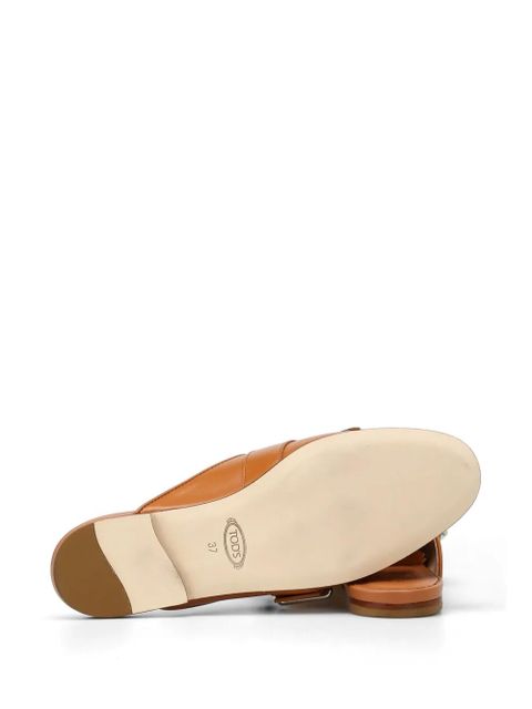 Tod's buckle tassel leather mules - Brown