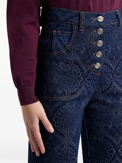 ETRO paisley-jacquard jeans - Blue