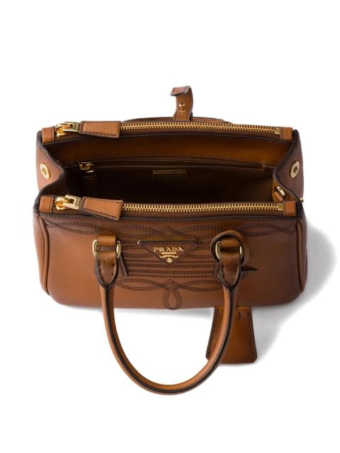 Prada mini Galleria leather tote bag - Brown