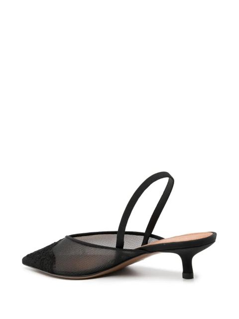 NEOUS 40mm lace-detailing slingback pumps - Black