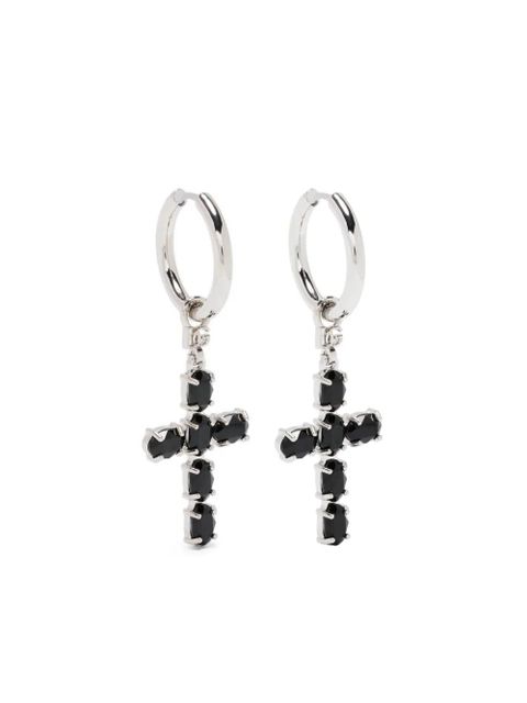 Dolce & Gabbana cross-charm hoop earrings - Silver - zdjęcie produktu nr 1