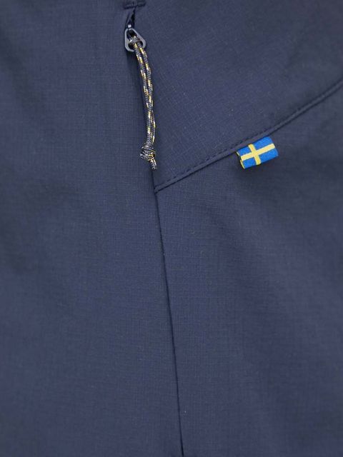 Fjallraven szorty outdoorowe High Coast kolor granatowy gładkie high waist F87034