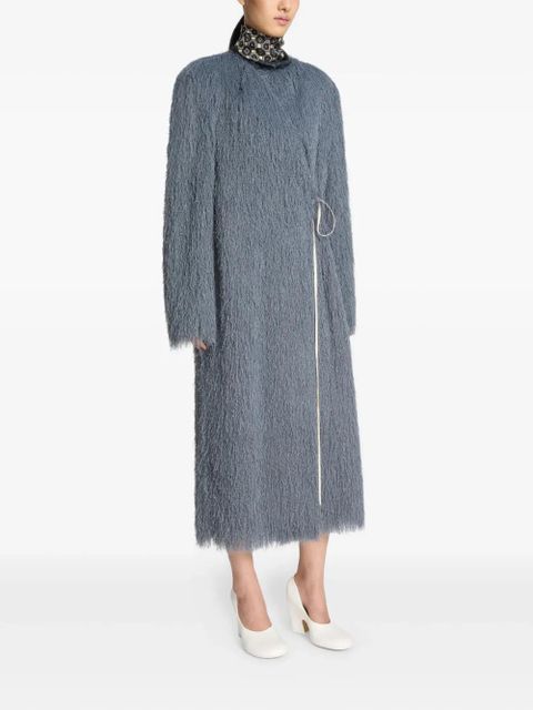 DRIES VAN NOTEN fringed wrap coat - Grey - zdjęcie produktu nr 2