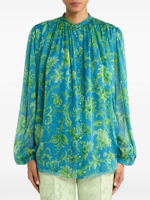 ETRO gathering floral top - Blue - zdjęcie produktu nr 2