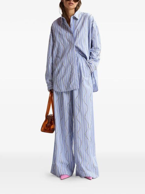 Essentiel Antwerp Jendall rhinestone-embellished striped trousers - Blue - zdjęcie produktu nr 2