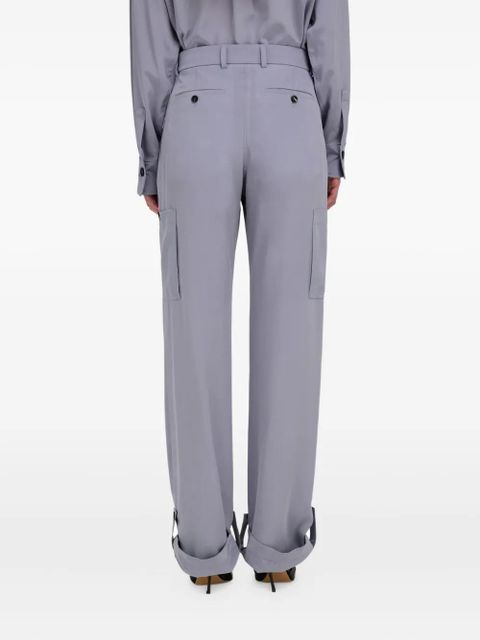 Ferragamo cargo pocket cuffed trousers - GREY
