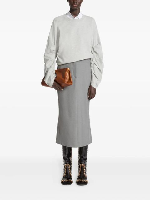DRIES VAN NOTEN pleated tailored midi skirt - Grey - zdjęcie produktu nr 2