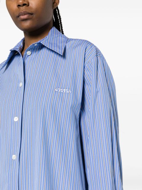 ISABEL MARANT Cylvany logo-embroidered shirt - Blue