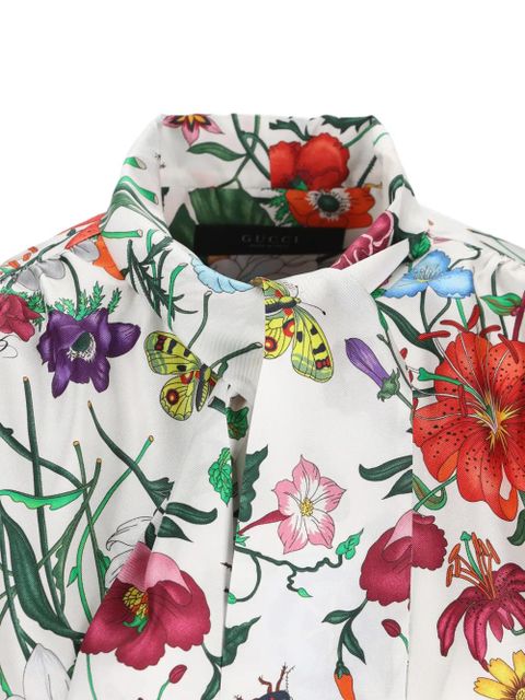 Gucci printed silk twill shirt - White