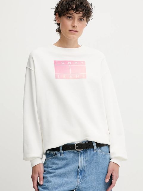 Tommy Jeans bluza bawełniana damska kolor biały wzorzysta DW0DW21396 - zdjęcie produktu nr 1