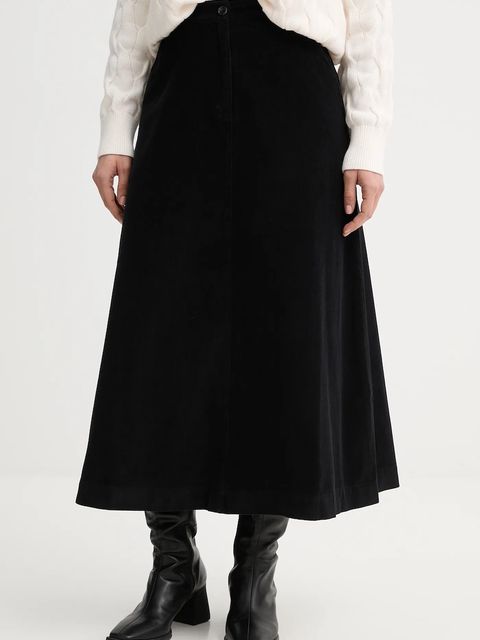 United Colors of Benetton spódnica bawełniana kolor czarny midi rozkloszowana 494BD0058 - zdjęcie produktu nr 1