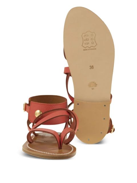 Longchamp x K.Jacques leather sandals - Orange
