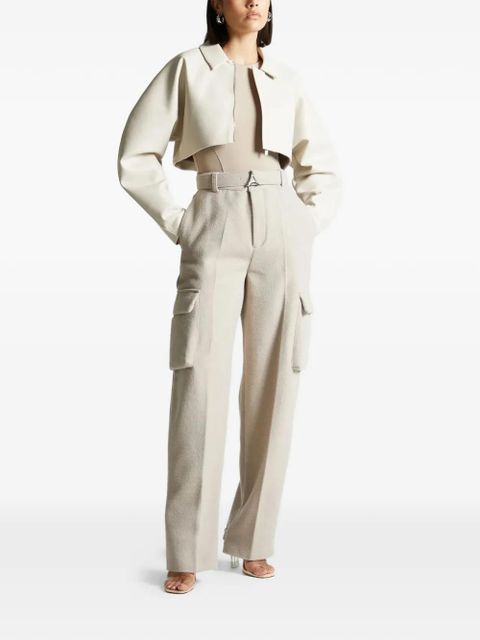 Manière De Voir balloon sleeve cropped jacket - Neutrals - zdjęcie produktu nr 2