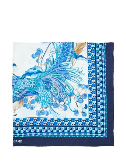 Ferragamo animal-print scarf - Blue - zdjęcie produktu nr 2