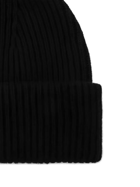 Almada Label ribbed beanie hat - Black