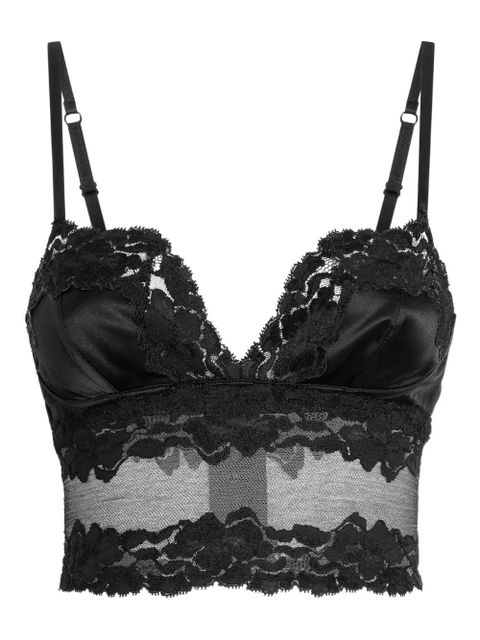 Dolce & Gabbana lace-trimmed satin bra top - Black - zdjęcie produktu nr 1