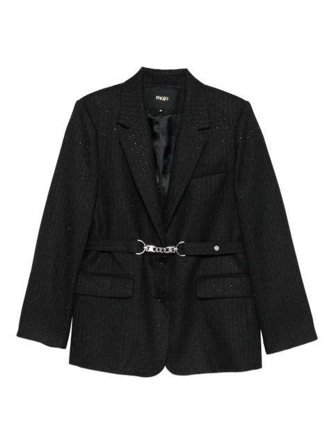 Maje pinstripe belted blazer - Black - zdjęcie produktu nr 1